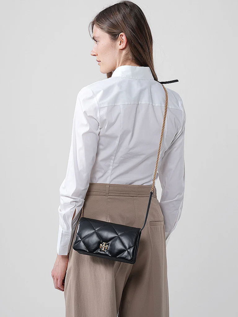 TORY BURCH Bolso de cuero - Mini Bolso KIRA DIAMOND negro